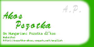 akos pszotka business card